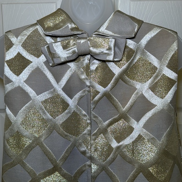 Vintage B Altman & Co. Gold Sleeveless Sheath Dress Vintage Size 14 - Picture 7 of 12